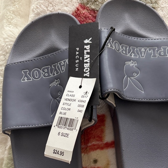 PLAYBOY Slate Purple Logo Slide Sandals - Picture 2 of 2
